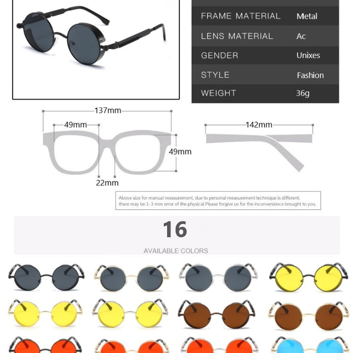 Men and Women Fashion Round Sun Glasses